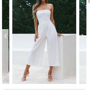 White strapless jumpsuit NWT size XS